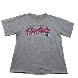 Vintage Gray Chicago Cubs Logo T-shirt Y2K 2000s MLB Baseball Majestic Size L